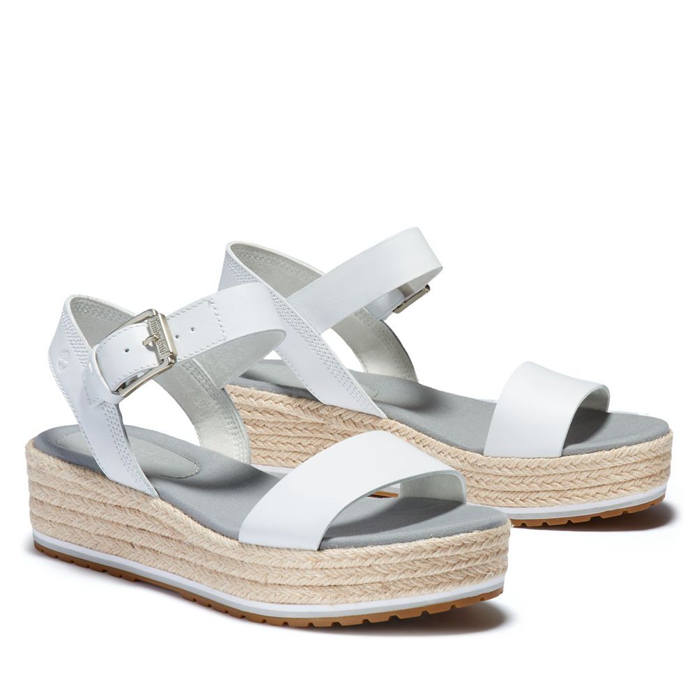 Sandalias Timberland Mujer Santorini Sun Ankle Strap Blancas - Chile BUG-394706